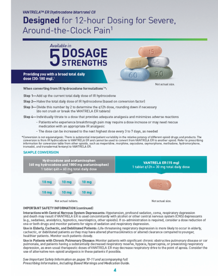 An idiographic that explains the 5 dosage strengths of cantrell ER (Vantrelas ER) for 12-hour Dosing for Severe Around-the-Clock Pain. The idiographic is divided into three sections. The first section is titled "5 Dosage Strengths" and provides information about the dosage of the medication. It states that the medication is available in 5 doses and that it provides a broad total daily dose of 60 mg/ml. The second section explains how to use the medication to reduce the risk of severe dosing around the clock pain. The third section explains the benefits of using the medication such as improved safety information increased risk of infection and improved overall health. The fourth section discusses the importance of taking the medication and how it can help prevent the spread of the disease.