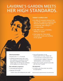 An advertisement for Laverne's Garden a company that meets her high standards. The background of the image is orange and the text is black. On the left side of the advertisement there is a portrait of a woman with short curly hair and a serious expression on her face. She is wearing a black blazer and appears to be standing in front of a white background.<br /><br />On the right side there are three bullet points that explain the company's mission statement. The first bullet point reads "Today's office visit" and lists the benefits of the company such as improved health and well-being. The second bullet point mentions that the company offers a wide range of services including physical therapy physical therapy sessions and physical therapy. The third bullet point states that it offers a range of benefits including improved circulation improved patient care and improved patient satisfaction. The fourth bullet point emphasizes that the organization is dedicated to providing quality healthcare services to its patients.