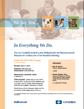 A flyer for an event called "We See You... In Everything We Do." The flyer has a white background with orange and blue text. The title of the event is written in bold black font at the top. Below the title there is an image of a group of people sitting around a table engaged in a discussion. <br /><br />On the right side of the flyer there are three smaller images of people one of whom is a man in a suit and tie and another of whom appears to be a woman in a business suit. The images are arranged in a collage-like fashion with the man in the suit and the woman in the business suit in the center.<br /><br />The flyer also includes details about the event including the date time and location as well as the names of the speakers and the event's sponsors. The flyer also mentions that the event will be held on Monday June 11 2012 at the Miami Beach Convention Center.