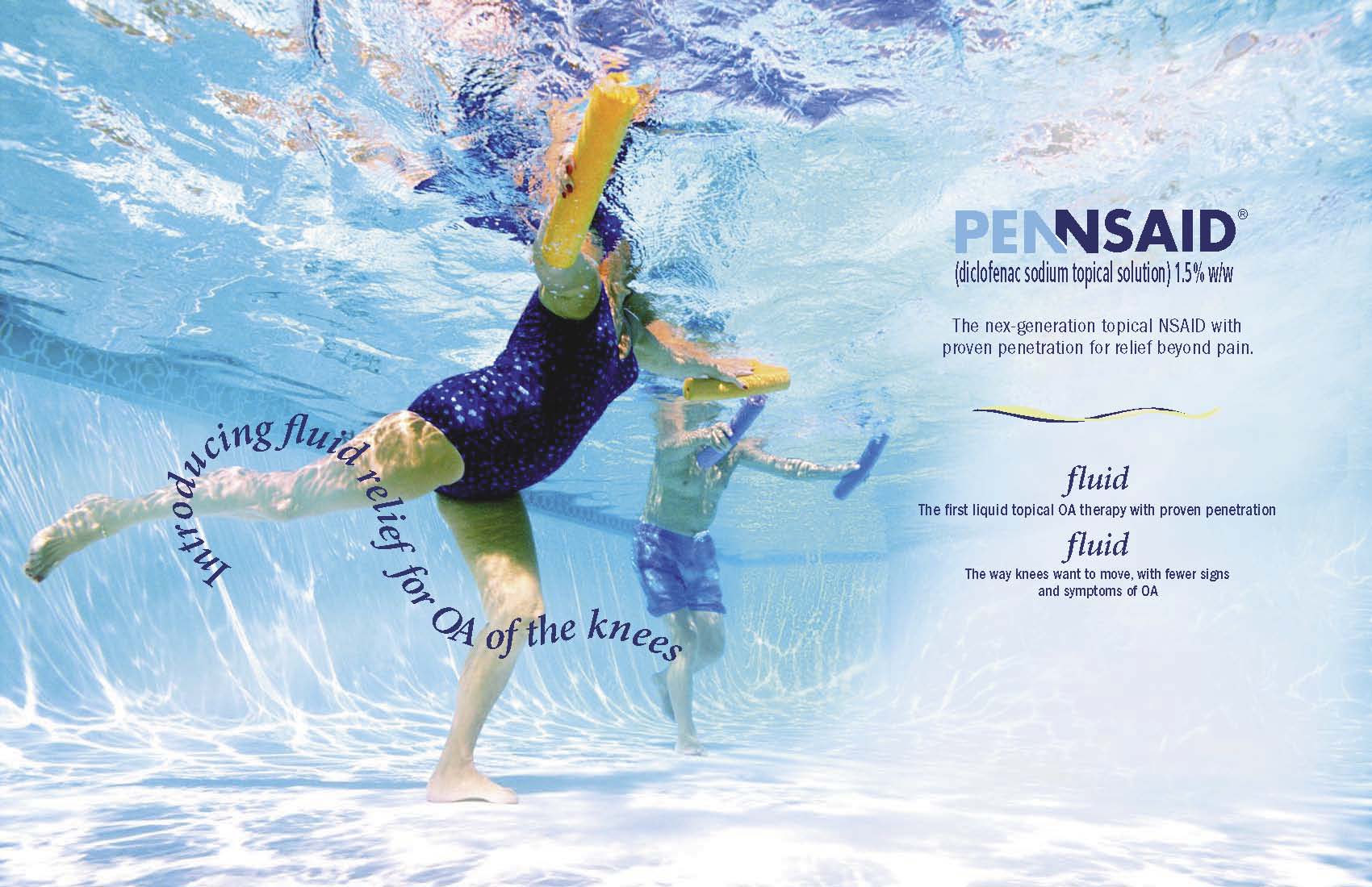 A person swimming underwater in a pool. The person is wearing a blue swimsuit and is holding a yellow flippers in their hands. They are in the middle of a backstroke stroke with their arms and legs stretched out in front of them. The water is clear and blue and the person appears to be in motion. On the right side of the image there is a text that reads "PENSSAID" and on the left side there are two smaller text boxes that read "Fluid ". The text boxes also mention that the fluid  is a type of fluid that helps to reduce the appearance of wrinkles and fine lines on the skin.