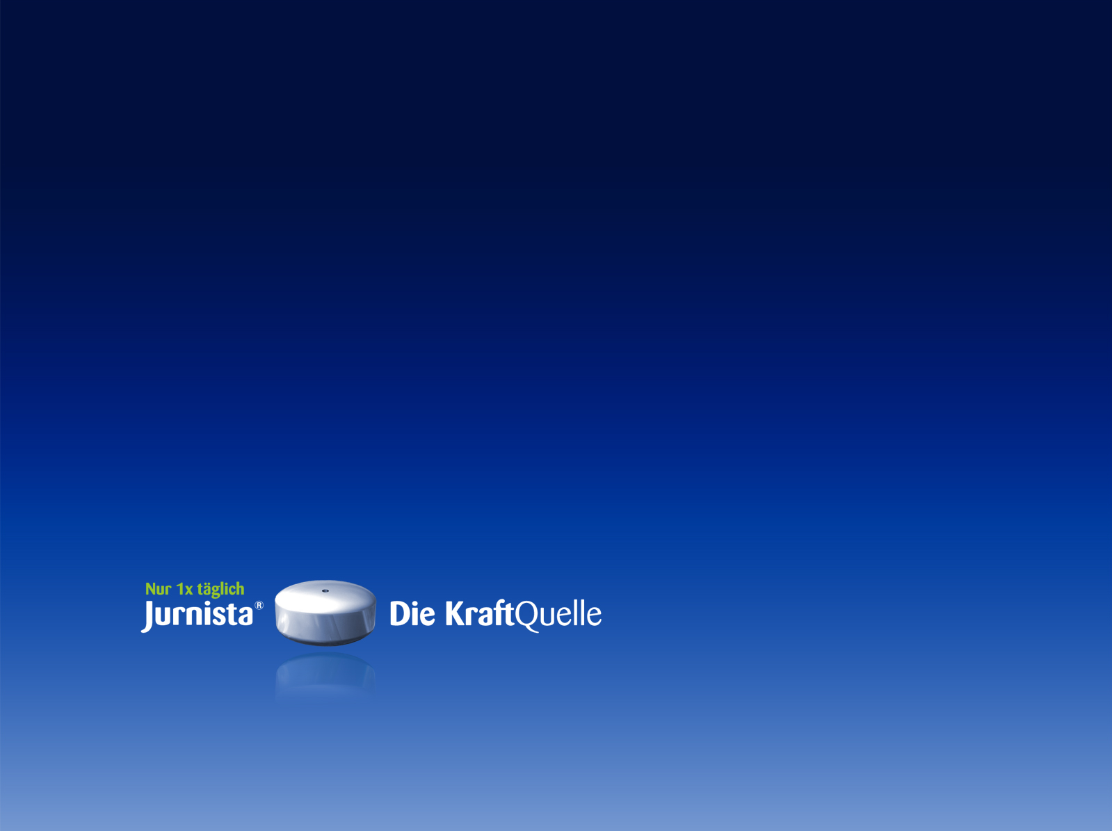 A blue background with a white logo in the center. The logo is a circular shape with the word "Jurnista" written in white text above it. Below the logo there is a smaller text in German that reads "Die KraftQuelle". The text is written in a modern sans-serif font and is centered on the image. The overall design is simple and minimalistic.