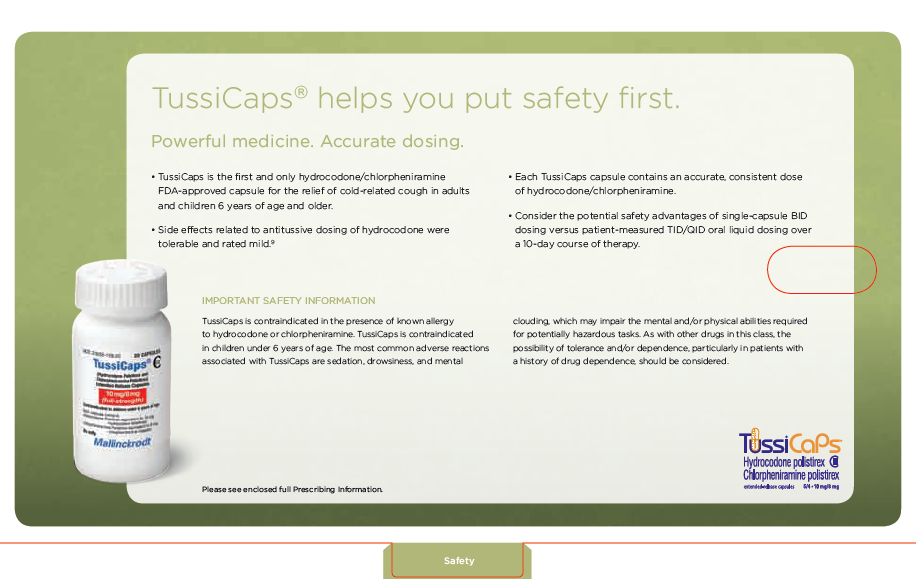 An advertisement for TussiCaps. The advertisement features a white bottle of the product on the left side of the image. The bottle is labeled with the company's logo and the product name. On the right side there is a text that explains the benefits of using the product. The text explains that the product is a powerful medicine that helps to reduce the risk of dosing and improve the overall safety of the user.<br /><br />At the bottom of the advertisement there are two buttons - "Safety" and "Safety". The first button is highlighted indicating that the user can click on it to access more information about the product while the second button is closed. The background is a light green color and the text is in black.