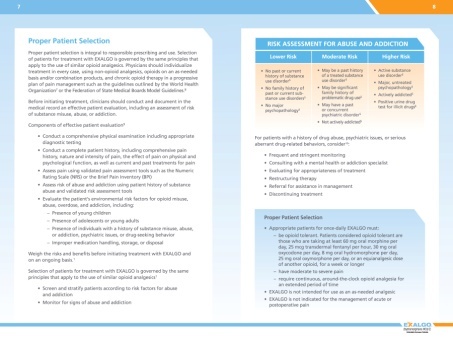 A slide from a presentation on risk assessment for abuse and addiction. It is divided into two sections. <br /><br />On the left side of the slide there is a title that reads "Proper Patient Selection" and below it there are two bullet points that explain the different types of patient selection options. The first bullet point explains that the patient selection option is a combination of different factors that can affect the risk assessment process. The second bullet point provides information about the risk of abuse such as the type of medication the risk level and the risk associated with it.<br /><br />The slide also has a section titled "Risk Assessment for Abuse and Addiction" which provides further details about the risks associated with each type of treatment. The text is written in a clear and concise manner making it easy to read and understand. The slide is color-coded with blue representing the highest risk assessment and orange representing the lowest risk assessment.